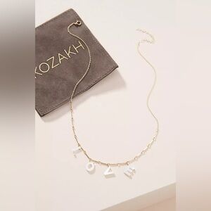 NWOT Kozakh for Anthropologie Sweet Sentiments Necklace - L O V E